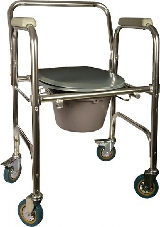 Cadeira de Banho Alumínio ABC - Cadeira de Banho com Rodas
